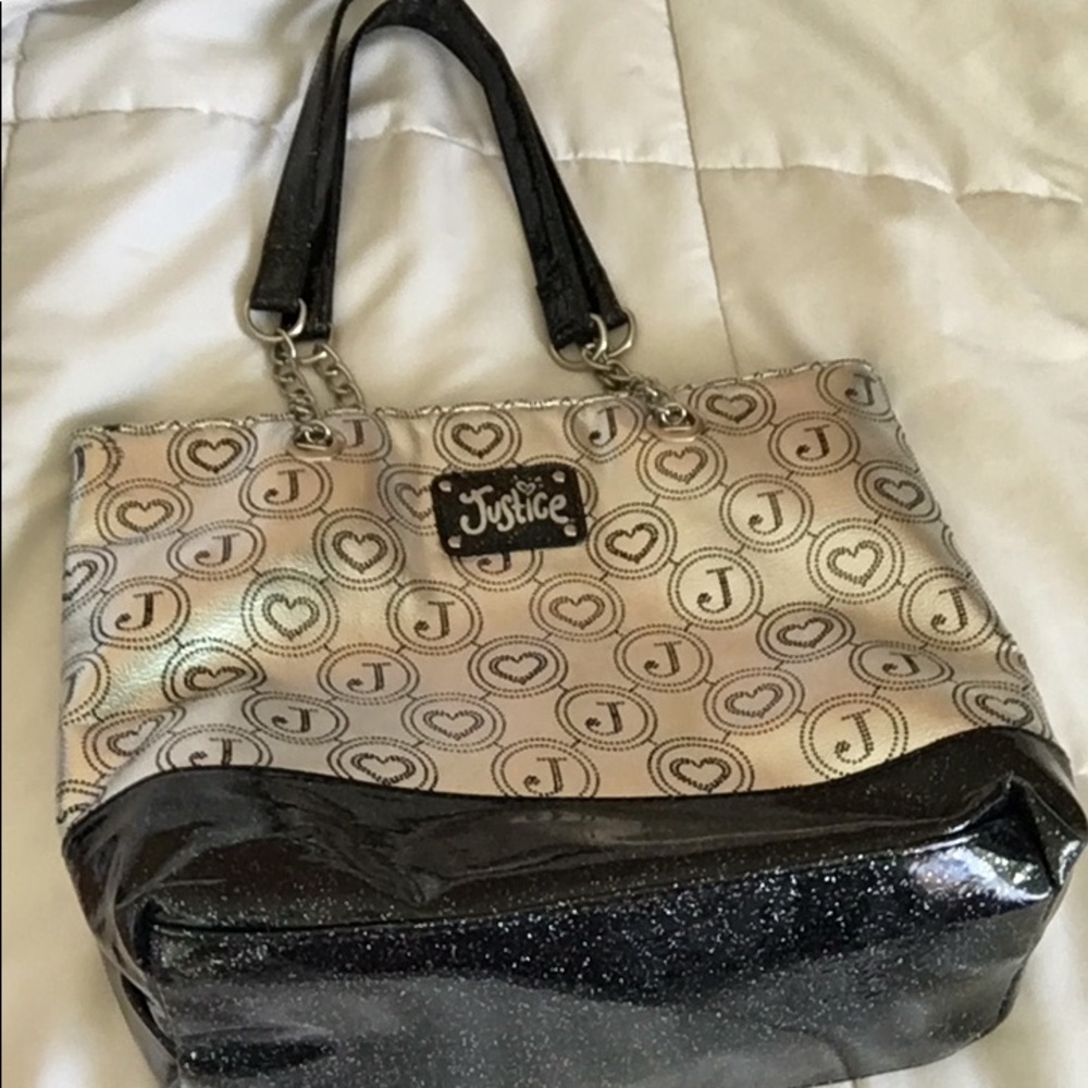 Justice Black and white bag